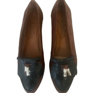 Westies Blaze 1 Black & Brown Slip On Tassle Women’s Leather Loafers Size 8.5M